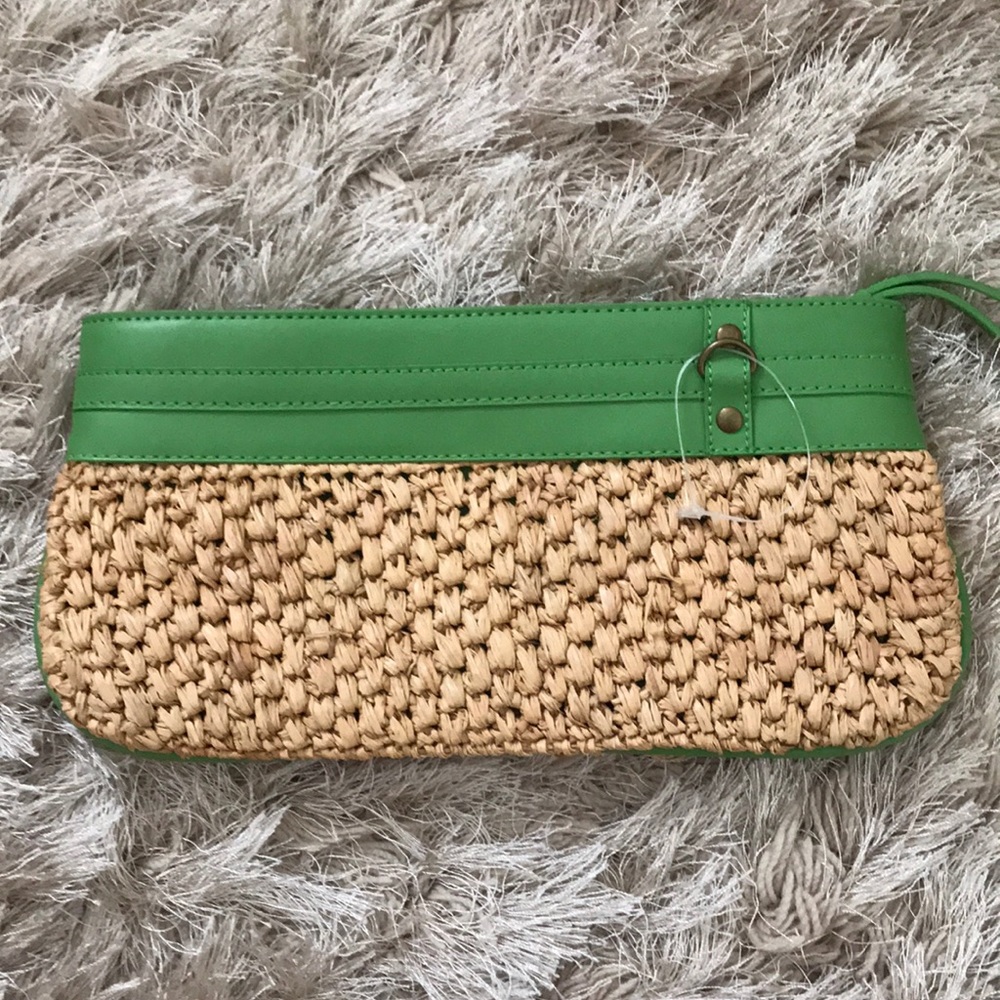Ann Taylor straw clutch/wristlet